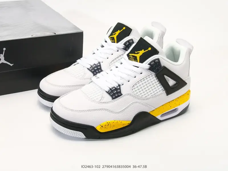 Air Jordan 4 Retro "Tour Yellow" AJ4 乔4白黄 耐克迈克尔·乔丹AJ4代中帮复古休闲运动文化篮球鞋 #TPU网格鞋带扣 正确内里网布 菱角分明不变形无多余毛边 柔 IO2463-102 #27904163835004